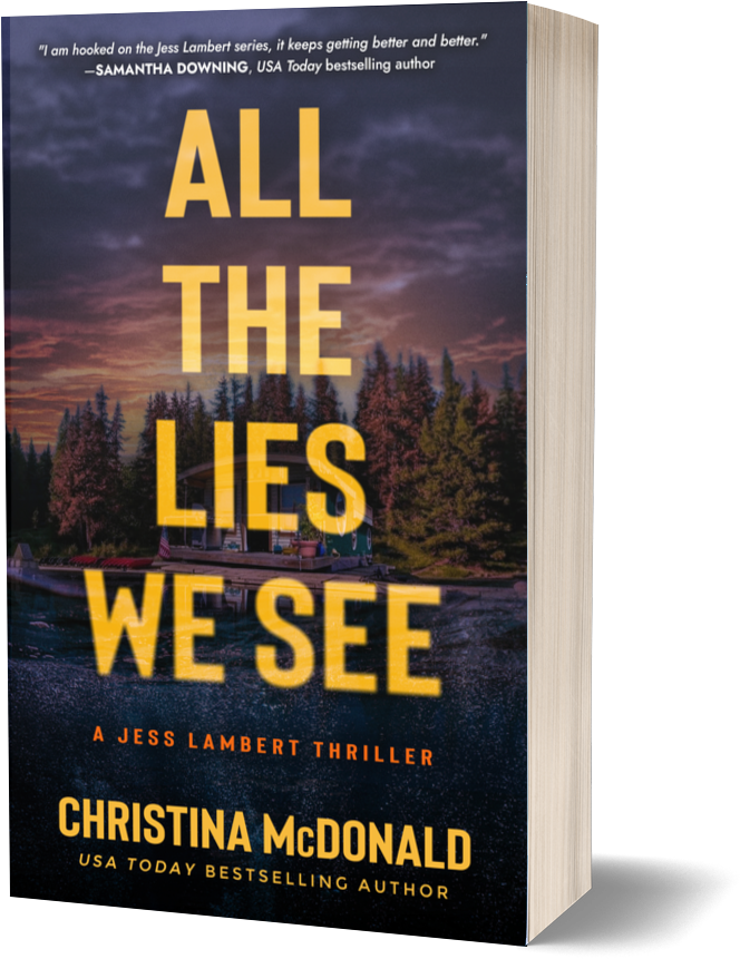 3D image of thriller book All The Lies We See